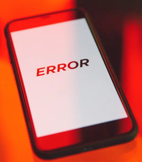 error, app crashed