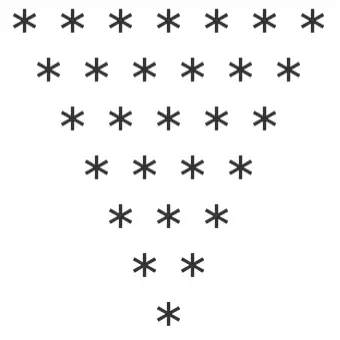 Triangle of stars pattern IV